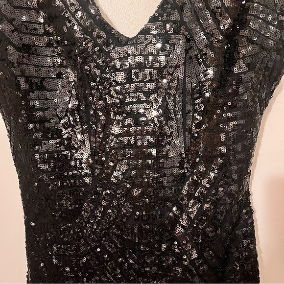 Sequin Feather Hem Dress - Picture 7 of 10
